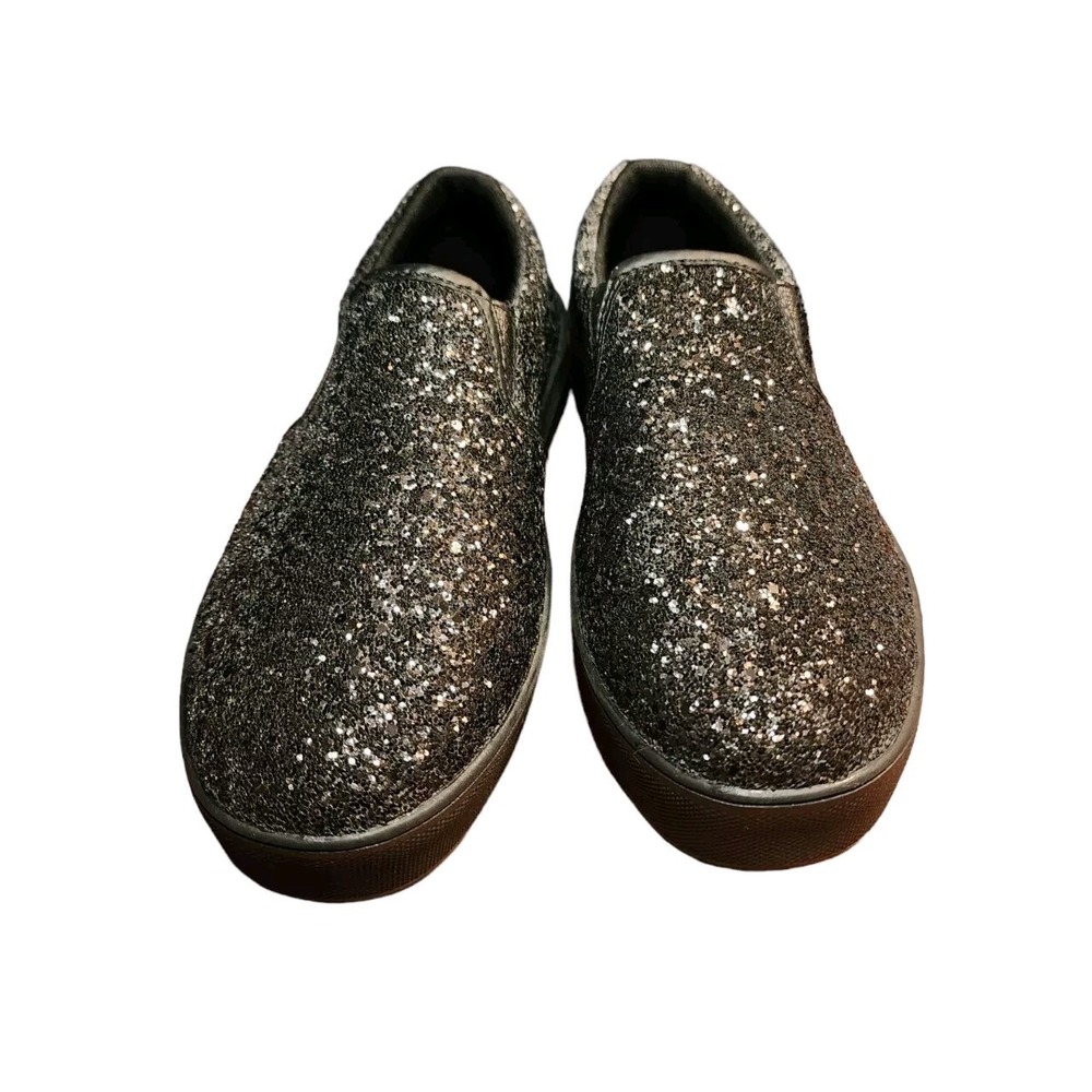UUBARIS Women's Fashion Loafers Black Rhinestone Glitter Sneakers Sparkle Sz 7.5 - Picture 3 of 7